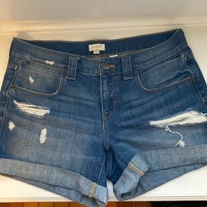 J.Crew Ripped Cuffed Boyfriend Jean Shorts Size 28